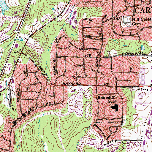 Topographic Map of Wishing Well, NC