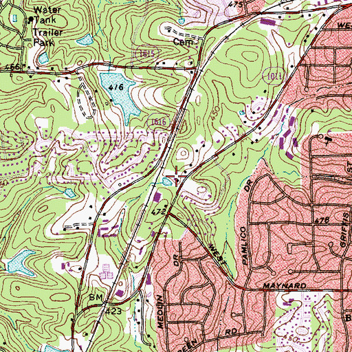 Topographic Map of Lochaven, NC