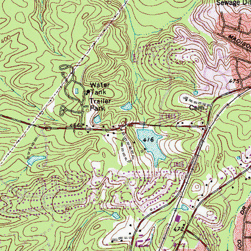 Topographic Map of Edgehill Farms, NC