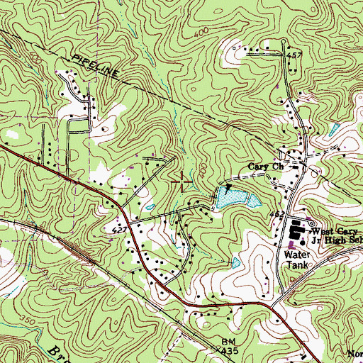 Topographic Map of Hazelwood, NC