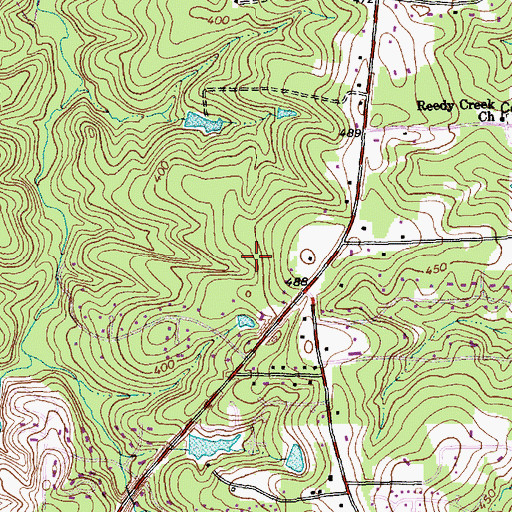 Topographic Map of Homestead Estates, NC