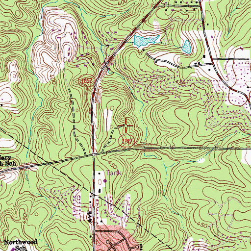 Topographic Map of Northwoods, NC