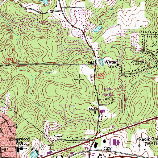 Topographic Map of Willoughby Place, NC