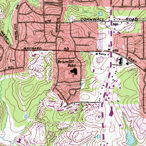 Topographic Map of Plantation Estates, NC