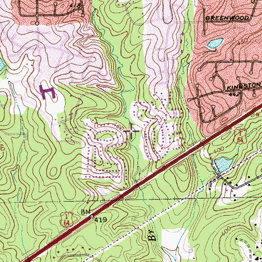 Topographic Map of MacDonald Woods, NC