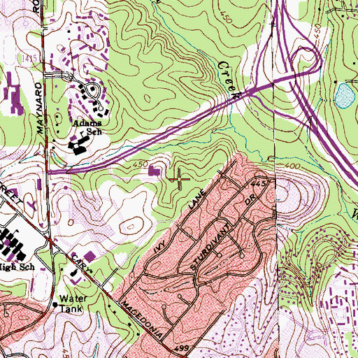 Topographic Map of Ivy Meadows, NC