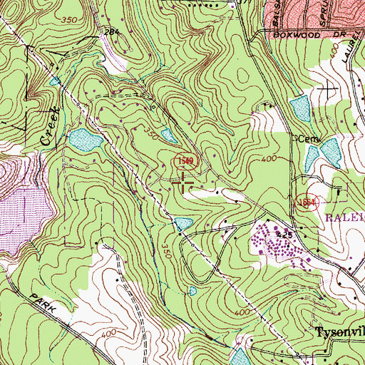Topographic Map of Stoneridge, NC