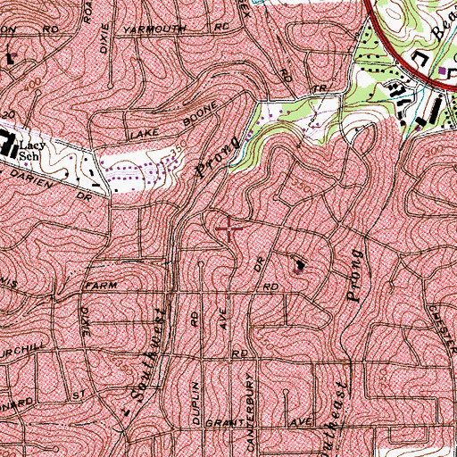 Topographic Map of Budleigh, NC