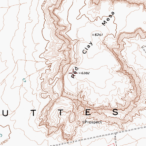 Topographic Map of Red Clay Mesa, AZ