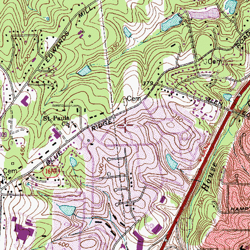 Topographic Map of Edencroft, NC