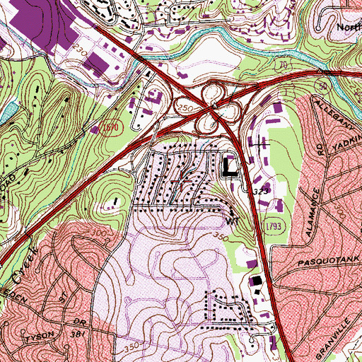 Topographic Map of Beckana, NC