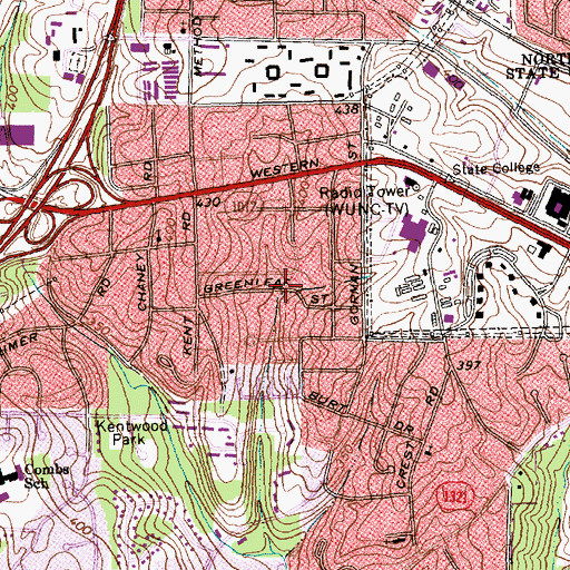 Topographic Map of Hinton, NC