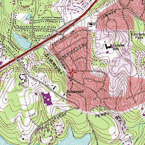 Topographic Map of Pineview Hills, NC