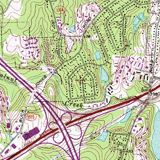 Topographic Map of Roylene Acres, NC
