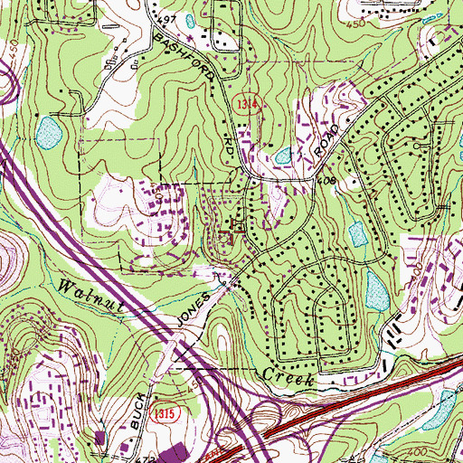 Topographic Map of Old Farm, NC