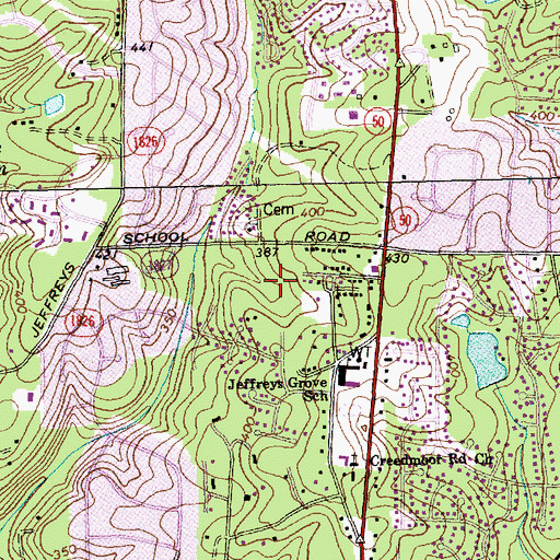 Topographic Map of Pines of Brookhaven, NC