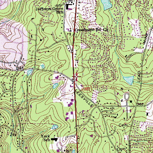Topographic Map of Lambshire Downs, NC