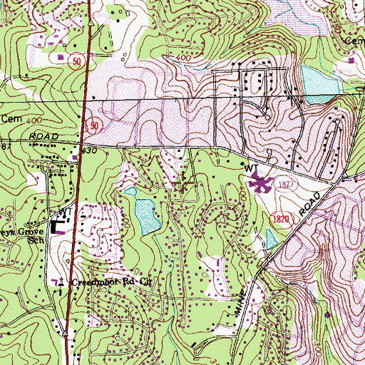 Topographic Map of Valley Estates, NC