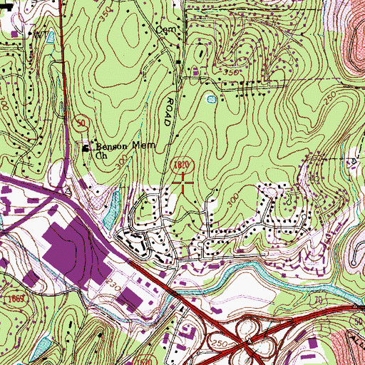 Topographic Map of Birchwood Hills Estates, NC