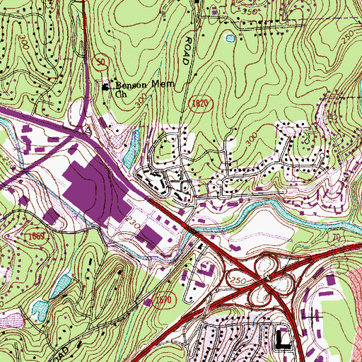 Topographic Map of Royal Hills, NC