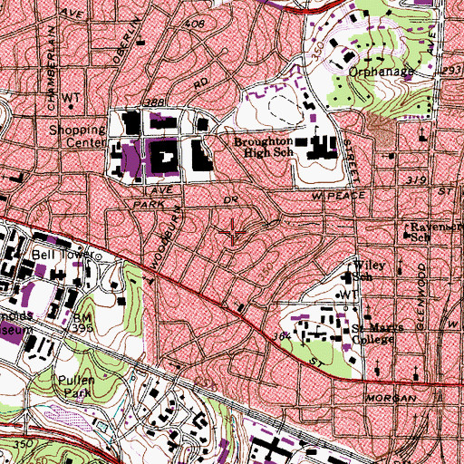 Topographic Map of Cameron Park, NC