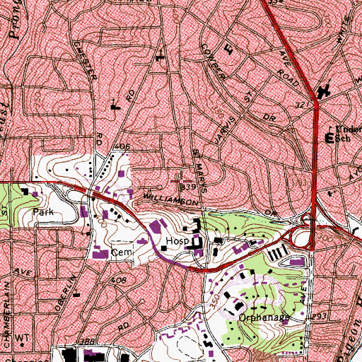 Topographic Map of Edgewood, NC