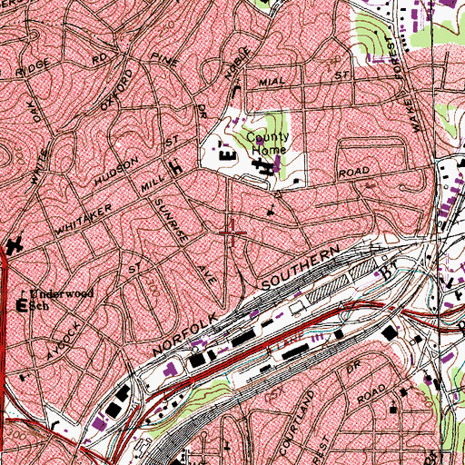 Topographic Map of Georgetown, NC