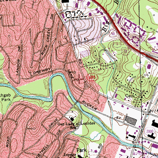 Topographic Map of Drewry Hills, NC