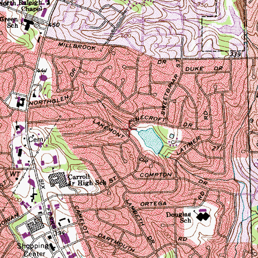 Topographic Map of Lakemont, NC