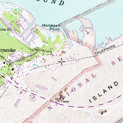 Topographic Map of Jackson Dunes, NC