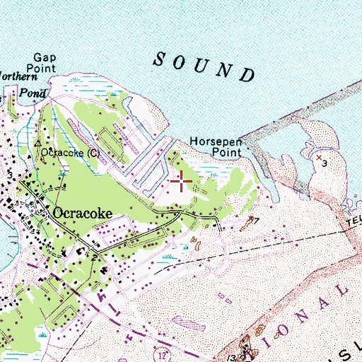 Topographic Map of Sound Shores, NC