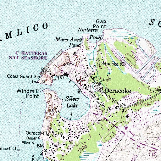 Topographic Map of Anchorage Inn, NC