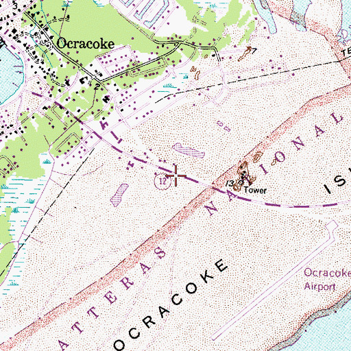 Topographic Map of Okracoke Sheriffs Office, NC