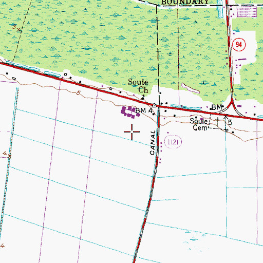 Topographic Map of Mattamuskeet High School, NC