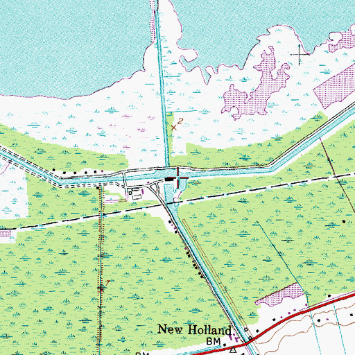 Topographic Map of Mattamuskeet National Wildlife Refuge Headquarters, NC