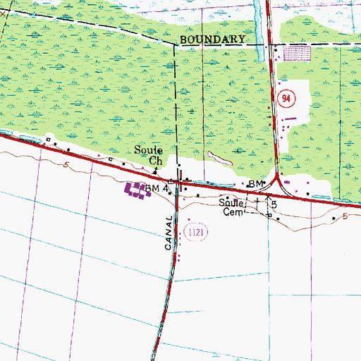 Topographic Map of Lake Comfort, NC