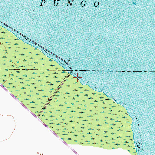 Topographic Map of Pungo National Wildlife Refuge, NC