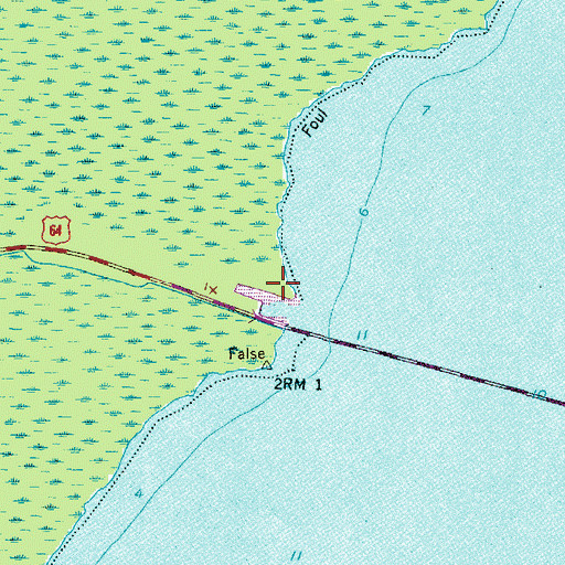 Topographic Map of Sandy Point Marina, NC