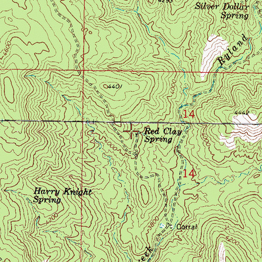 Topographic Map of Red Clay Spring, AZ