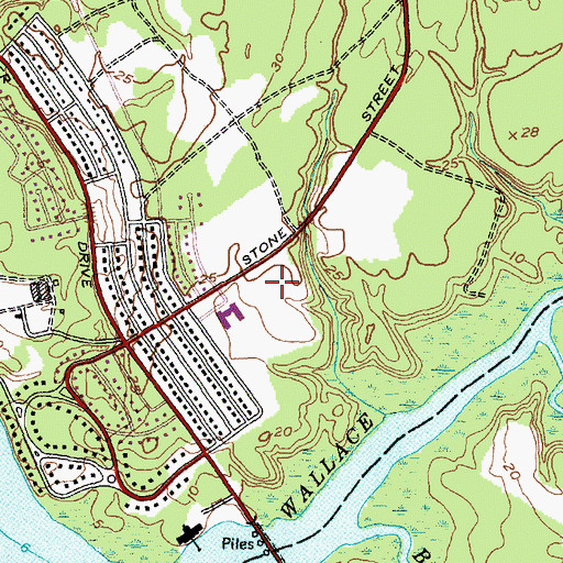 Topographic Map of Johnson Primary School, NC