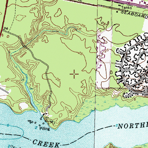 Topographic Map of Tarawa Terrace Elementary School, NC
