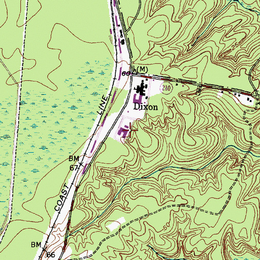 Topographic Map of Dixon Senior High School, NC