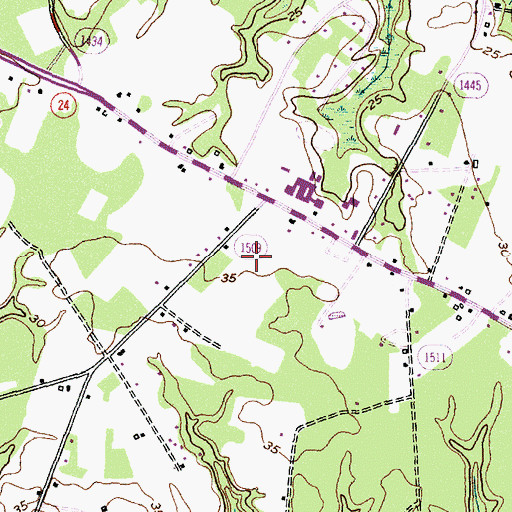 Topographic Map of Swansboro High School, NC