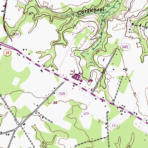 Topographic Map of Swansboro Middle School, NC