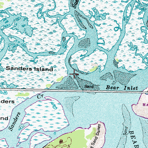 Topographic Map of Sanders Creek, NC