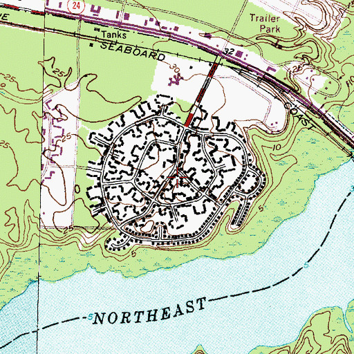 Topographic Map of Tarawa Terrace I, NC