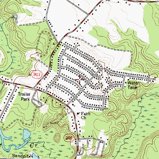 Topographic Map of Montclair, NC