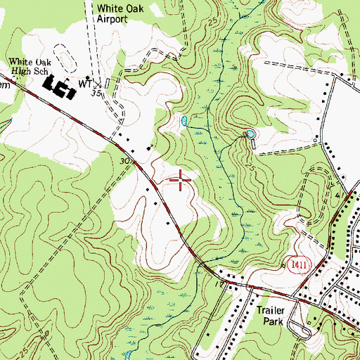 Topographic Map of Birchwood Park, NC