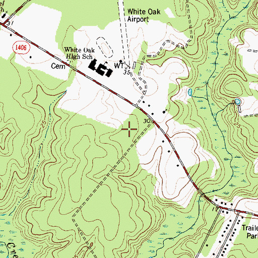 Topographic Map of Aragona Village, NC