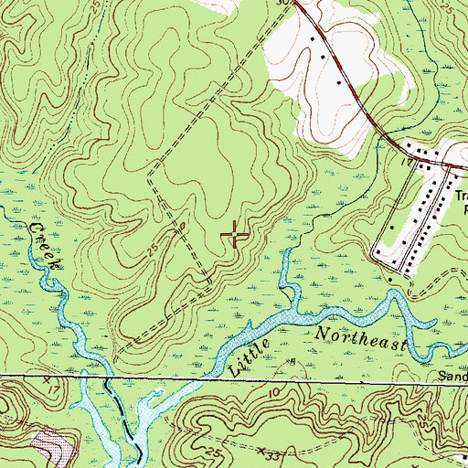 Topographic Map of White Oak Estates, NC